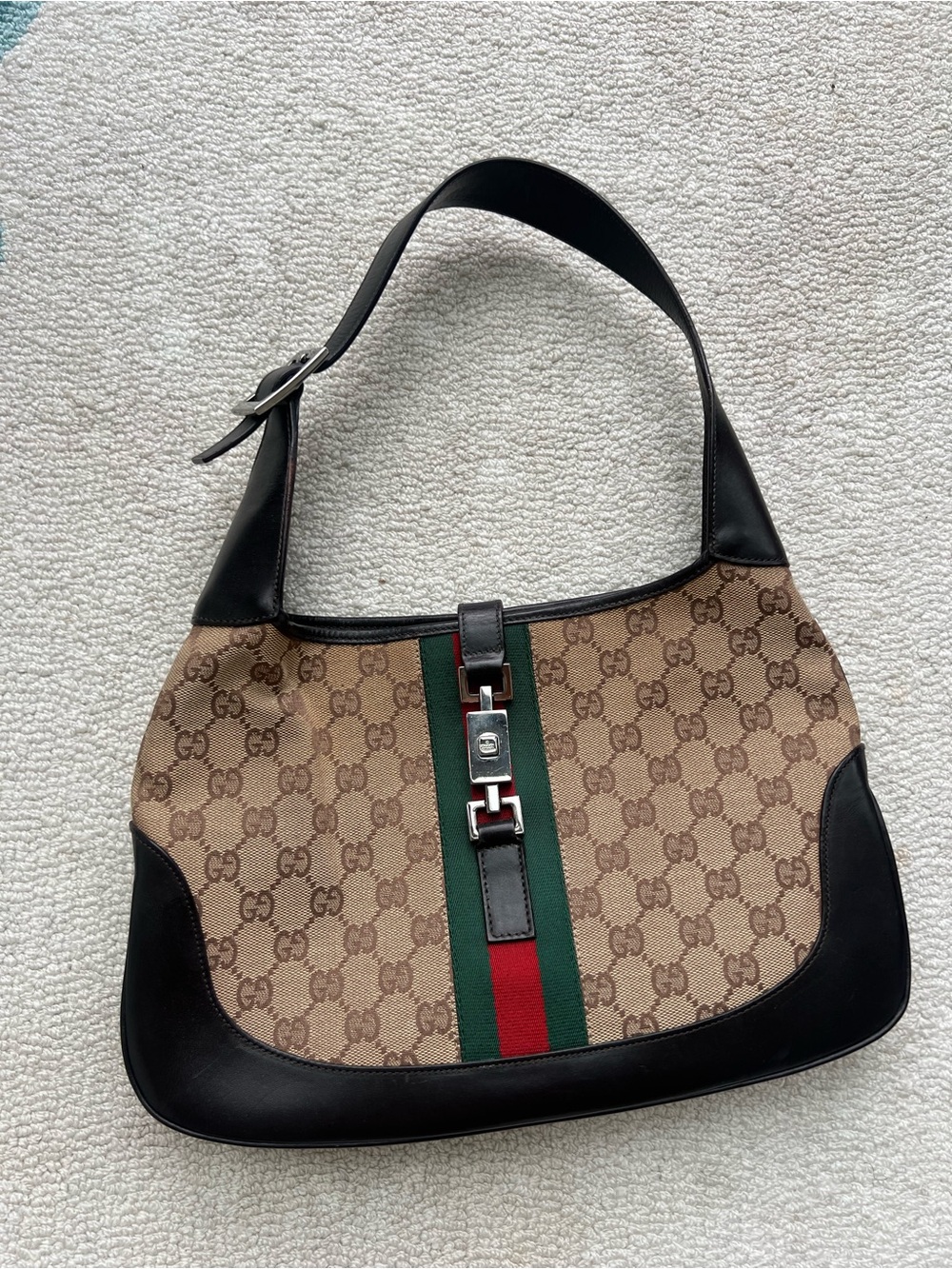 Authentic Gucci Jackie Brown GG Canvas Shoulder Bag from 1998 (GREAT CONDITION)